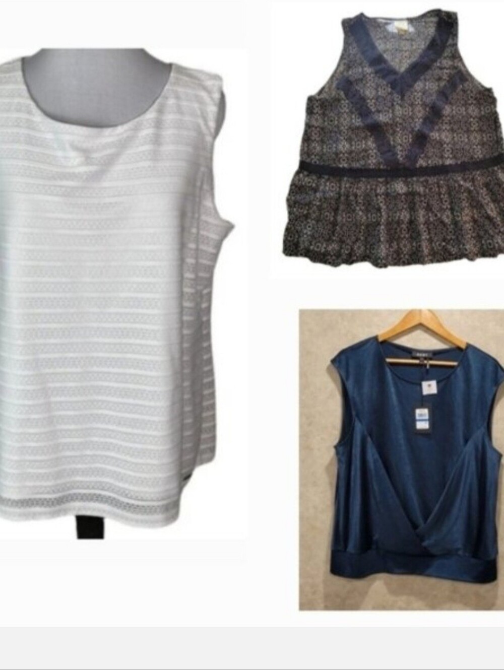 Lot Of 3 Short Sleeve Easy Go/On Women's Tops Sz XL DKNY Calvin Klein Knox Rose